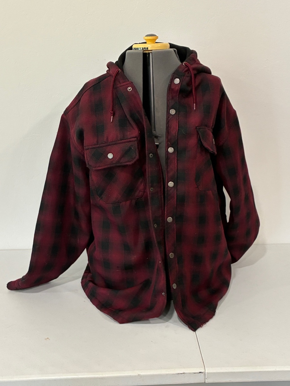 Genuine Dickies Men's Fleece Lined Hooded Flannel Shirt Jacket (2XL)